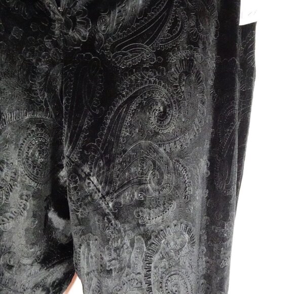 Dex Plus Velvet Pants Women's Plus Size 3X Black Paisley Textured - Picture 5 of 11